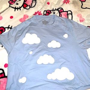 Blue Clouds Girls Crop T-Shirt